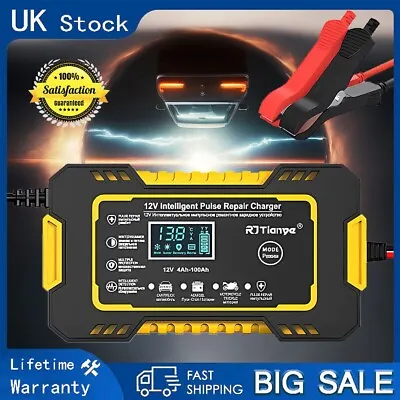 Smart Car Battery Charger 12V 6A Intelligent Automatic Pulse Repair AGM GEL • £14.99