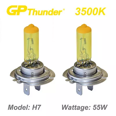 GP Thunder 3500K Super Gold Xenon Halogen Light Bulbs Pair H7 55W • $7.49