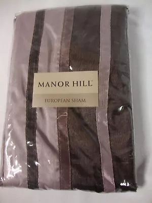 NEW Manor Hill European Sham Purple Pillow Case Bedding Sheet Striped 26 X 26 • $14.99