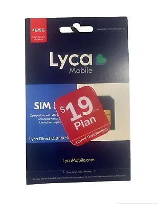 Lycamobile Prepaid $19 Plan Preloaded Sim Card Unlimited Call & Text 4G/5G New • $15.99