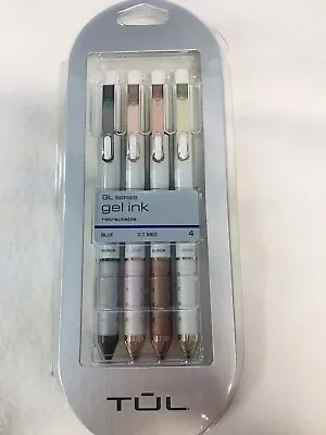 $12.88 • Buy TUL Retractable Gel Ink Pens, 0.7 Mm Medium Point, Blue Ink, 4-Pack, New