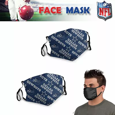 Dallas Cowboys NFL Football Quality Fabric Face Mask Cotton Cloth USA 2 Pack • $10.72