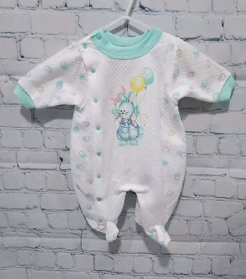 Vintage Gerber Baby Pastel Bunny & Ballons Sleepwear Small Child ( 0-6 Months) • $11