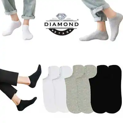 12 Pairs Men's Women's No-Show Low Cut Socks Black White Cotton Size; 9-1110-13 • $12.99