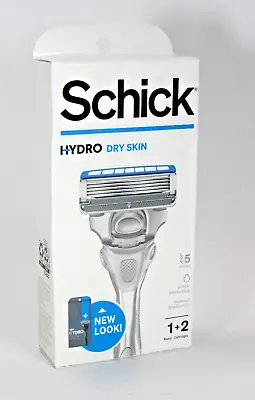 New Look Schick Dry Skin Hydro Skin Comfort 5 Blade Razor With 2 Cartridges • $9.45