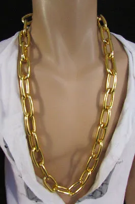 New Men Necklace Thick Metallic Gold Fashion Metal Long Chain Urban Hip Hop • $15.71