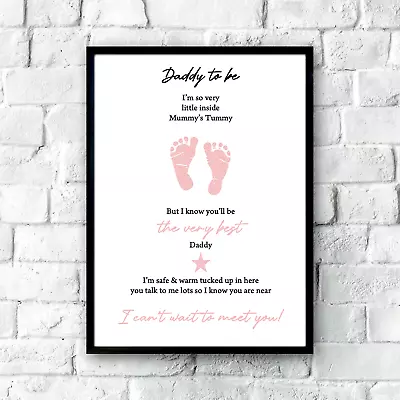 Daddy To Be Gift Framed Print Dad Daddy Gift From Bump Baby Shower New Baby Gift • £2.99