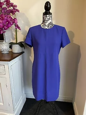 Vintage Perri Cutten Electric Blue MIDI Summer Dress Shoulder Pads Lined Size 12 • $25