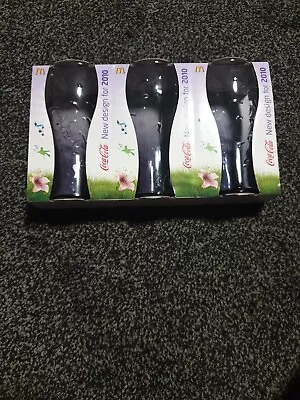 McDonalds COCA COLA GLASSES X 3 Lilac / Purple 2010 BOXED / UNUSED • £15