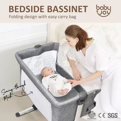 Baby Bassinet Cot Crib Bedside Co Sleeper Infant Newborn Bed Portable Cradle • $132.95