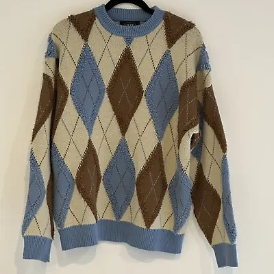 Cider Vintage Sweater Men's Size XL Extra Large Pullover Argyle Rockabilly • $24.95