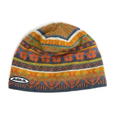 Vtg BULA Adult Unisex Wool Blend Beanie Hat Floral Aztec Ski Made In Italy • $21.99