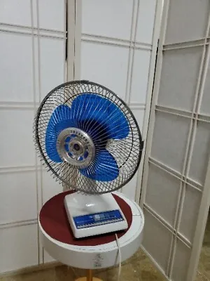 Vintage GALAXY 3 Speed Oscillating Fan 12  Type 12-1 Model K-1 BLUE BLADES • $58