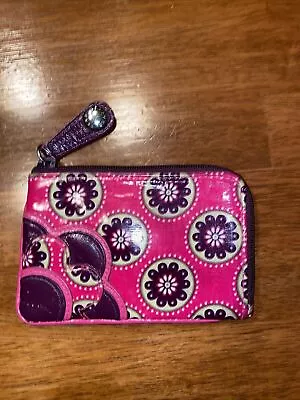 Vera Bradley Very Berry Paisley Frill Collection Floral Petal Pouch Small Wallet • $14.95