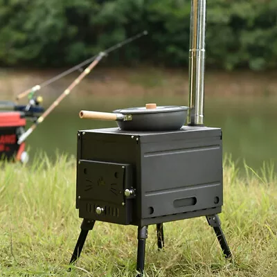 Portable Heating Stove Fire Wood Heater Camping Picnic BBQ Cooking Stove AU • $115.90