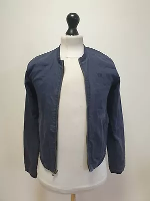 £29.99 • Buy Pp706 Womens Fred Perry Blue Full Zip Cotton Harrington Jacket Uk 8 Eu 36