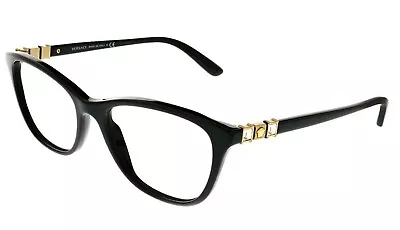 RARE NEW Genuine VERSACE Black Gold Crystal EyeGlasses Frame Glasses VE3213B GB1 • $249.95