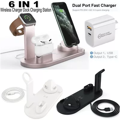6 In 1 Wireless Charger Dock Charging Station For Android IPhone AirPods Type-c • $21.99
