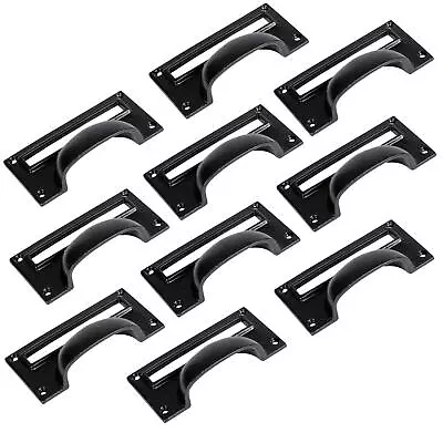 £16.95 • Buy 10x Filing Cabinet Cup Handle With Card Frame Cast Iron 100mm X 50mm Black