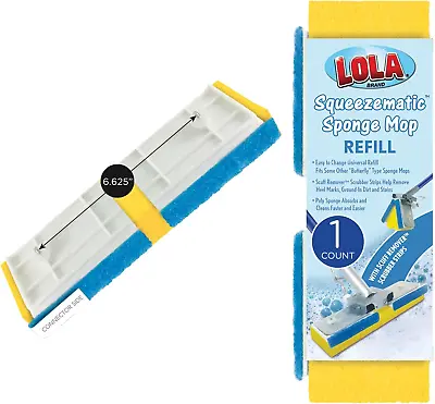 Products Squeeze Matic Easy Clean Butterfly Sponge Mop Head Refill 9  Wide  • $13.98