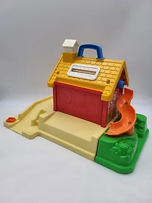 Vintage 1988 Fisher-Price Little People 2550 School House Playset W/ Playground • $19.99