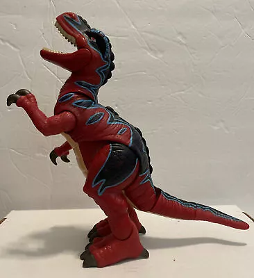 Imaginext Red/Blue T Rex Dinosaur Mattel Figure Roars 2004 Works • $7.90