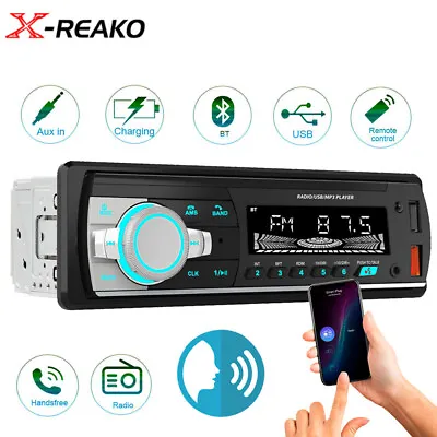 Car Radio Stereo Bluetooth Audio In-Dash FM AUX Input Receiver TF USB MP3 Player • £28.31
