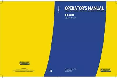 New Holland BC5080 Square Baler Operators Manual PDF/USB • $80.33