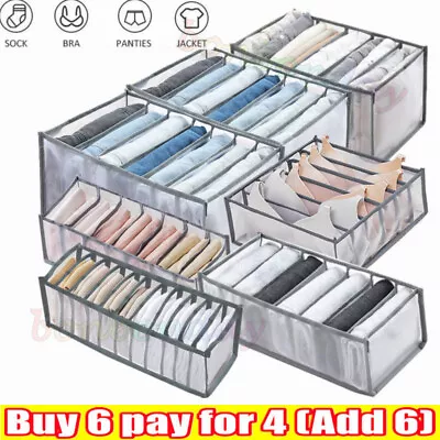 Drawer Organiser Wardrobe Divider Storage Box Clothes Closet BraUnderwearJeans • £3.69