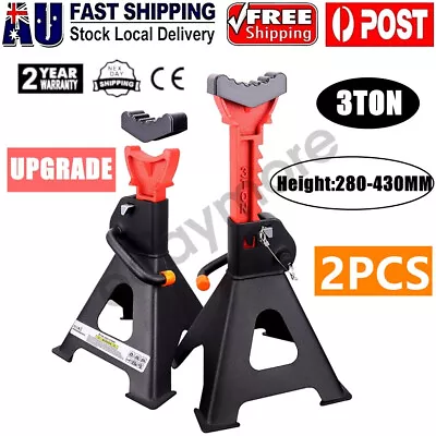 3T Car Adjustable Truck Jack Stand Ratchet Floor Lifting Hoist Heavy Duty Steel • $56.99