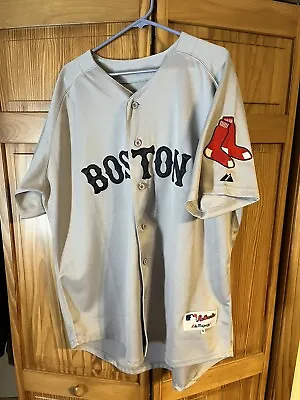 Majestic Boston Red Sox Dustin Pedroia # 15 Jersey Gray With Blue  Authentic MLB • $74.99