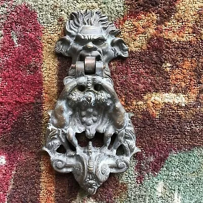 $999 • Buy 20TH CENTURY REPLICA CHERUB GARGOYLE Brass DOOR KNOCKER MEDICI FAMILY CREST 