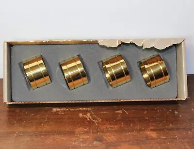 Set Of 4 Baldwin Brass Napkin Rings; Heavy; Devon #7534 • $24.42