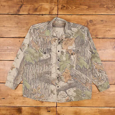 Vintage Hunting Shirt Button XL Realtree Camo Mens Long Sleeve Green • £26.99