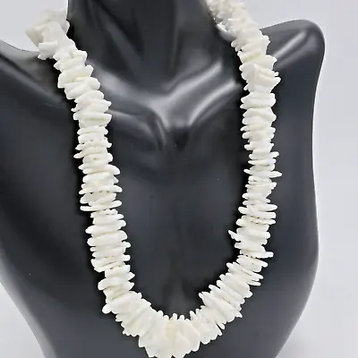 White Puka Shell Necklace Choker Unisex Women Men Hawaiian Surfer Beach 14 Inch • $7.99