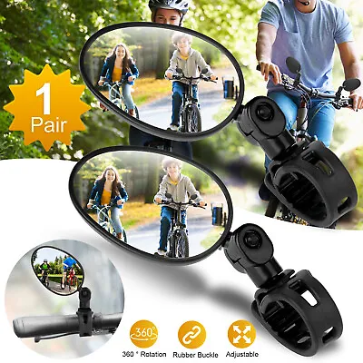 2Pcs Mini Rotaty Bicycle Handlebar Glass Rear View Mirror  For Road Bike Cycling • $7.98