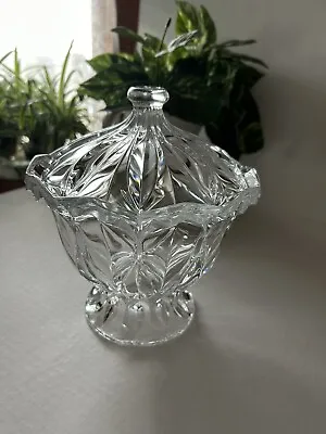  NEW  Mikasa  Blossom   Crystal Candy Dish With Lid  7.5  Tall Style # SW348719 • $18