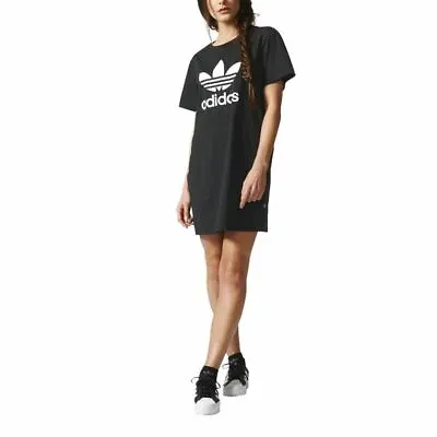 $30 • Buy Adidas Originals Women's Trefoil T-Shirt Dress Classic - Black - Clearance