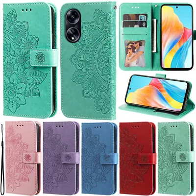 For Oppo A59 A79 A38 A58 A78 A98 A17 A77 A96 A57S Flowers Wallet Flip Case Cover • $13.08