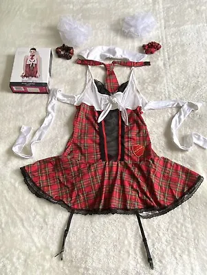 £18.99 • Buy Ladies Sexy Schoolgirl Halloween Complete Fancy Dress Outfit Size L ( 12-14uk)