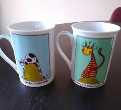 Cat Mugs X2 David Mason Design. Amusing Designs • £7.99