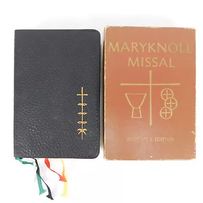 VTG Maryknoll Daily Missal Vatican II Edition Leather Bound Gold Edge In Box • $17.97