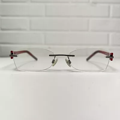 LIGHTEC MOREL Eyeglasses Frames Red Womens 6405L MR625  52-17-135 Rimless 20649 • $27.99