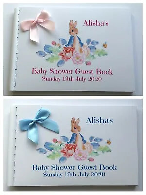 £9.95 • Buy Personalised Peter Rabbit  Baby Shower Guest Book / Scrapbook Memory Album Pr1