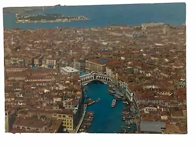 Venice Italy Vintage Postcard 4x6” Venezia Grande Canal Rialto Bridge Air View • $1.99