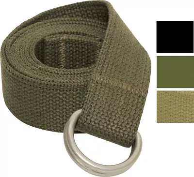 Rothco D-Ring Web Belt Double Buckle Adjustable Cotton Canvas Webbing Travel • $11.99