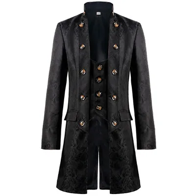 Steampunk Men Jacquard Coat Victorian Jacket Vintage Coat Gothic Single Button • $39.99