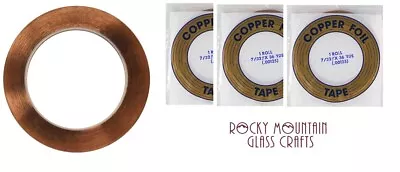 3 Rolls 7/32  EDCO Copper Foil Tape For Stained Glass 36 Yards  1mil Supplies • $32.12