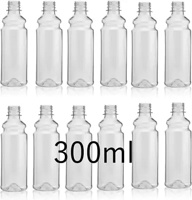 Clear PET Plastic Bottles With White Screw Caps Drinks Bottles Home Brew Beer • £11.99