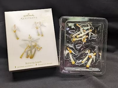 HALLMARK Keepsake Christmas Tree Ornament 2008 3 Miniature Rejoicing Angels New • $8.96